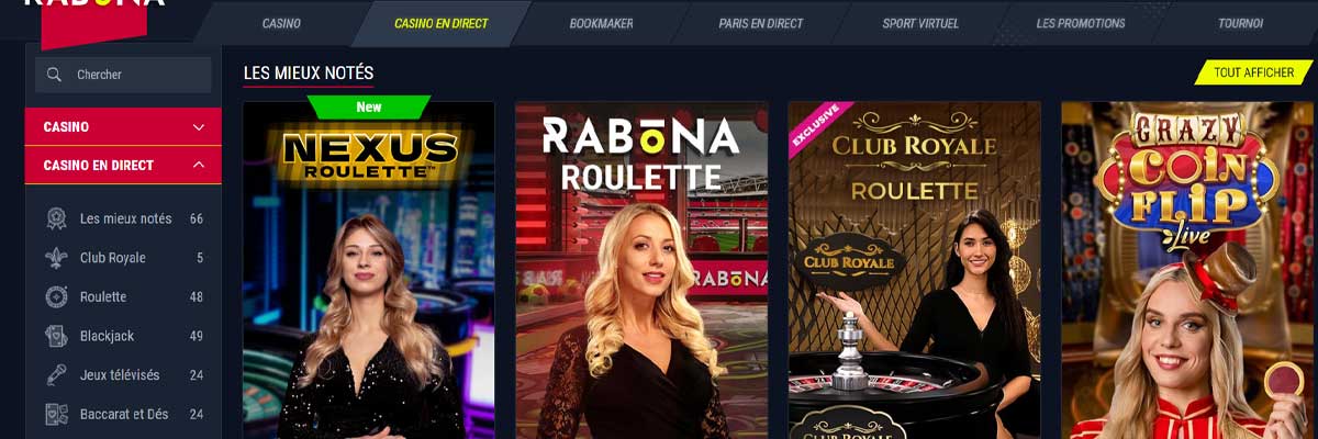 Rabona Casino en Direct