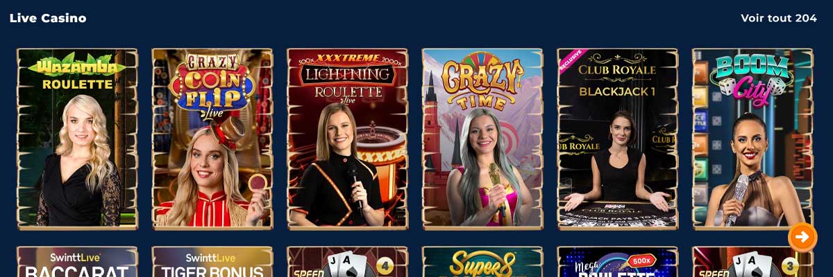 Wazamba Casino Jeux en Direct