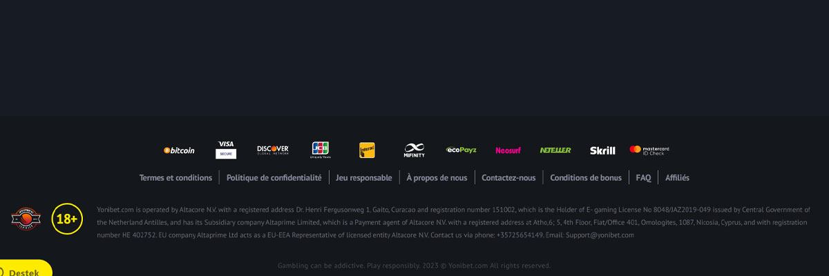 Informations de casino