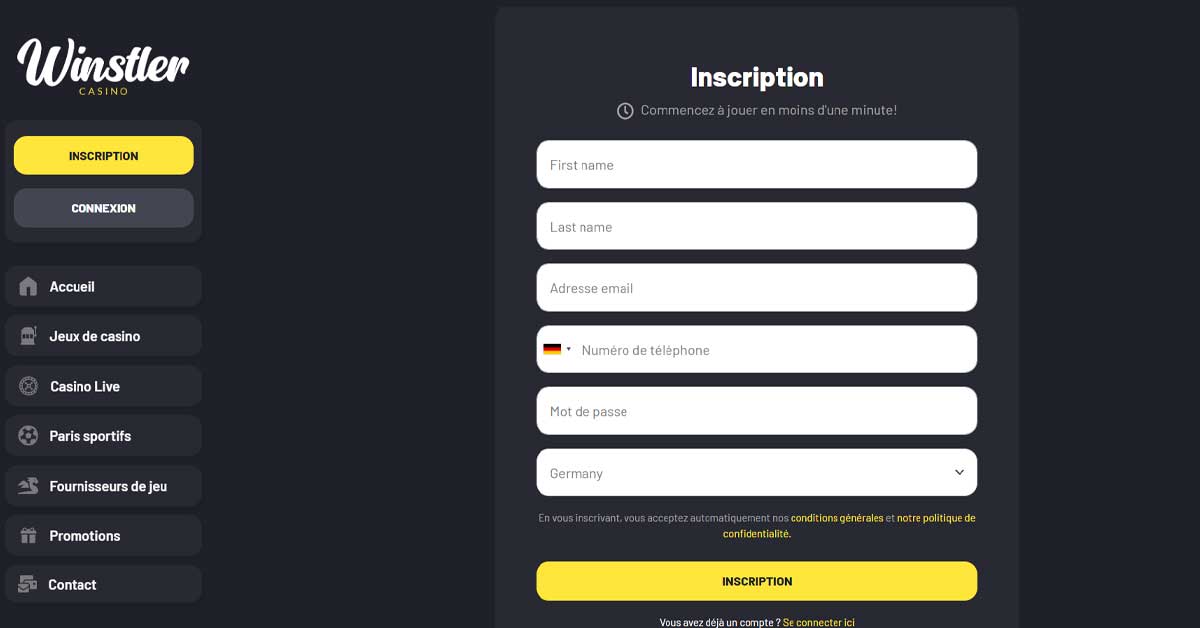 Informations de casino