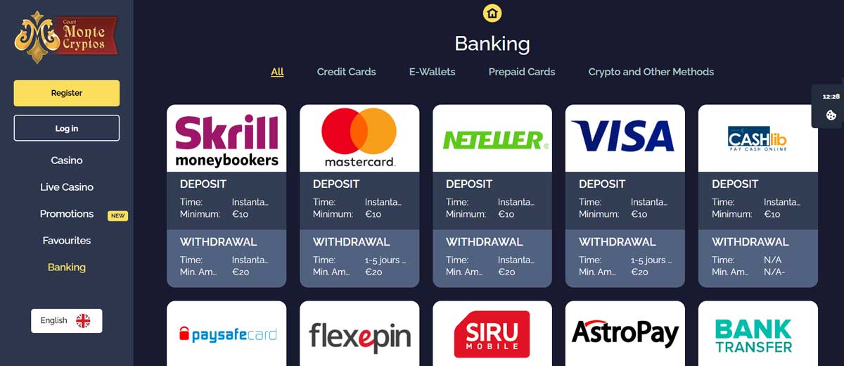 Paiement de casino
