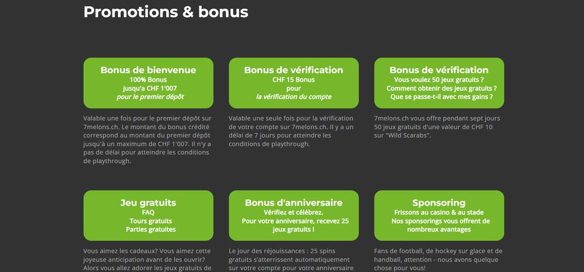 Bonus et promotions