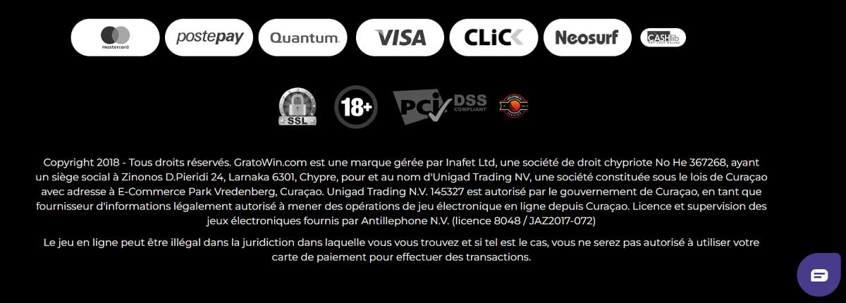 Informations de casino