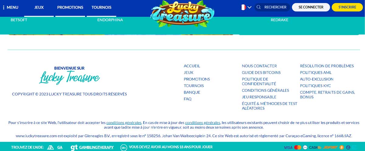 Informations de casino