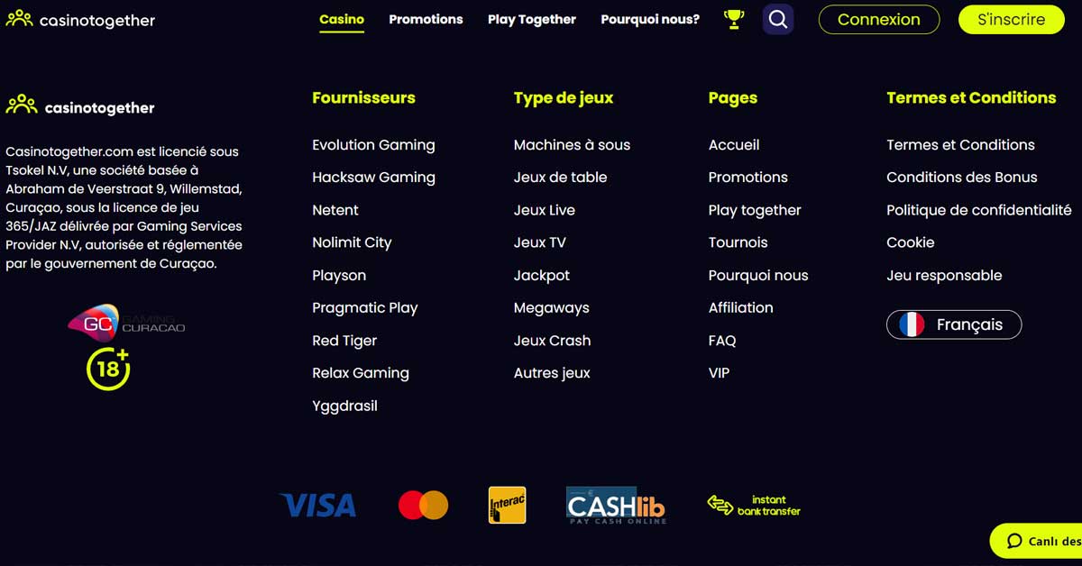 Informations de casino