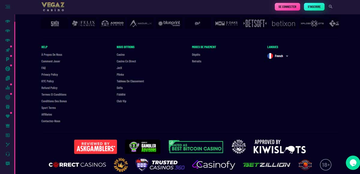Informations de casino