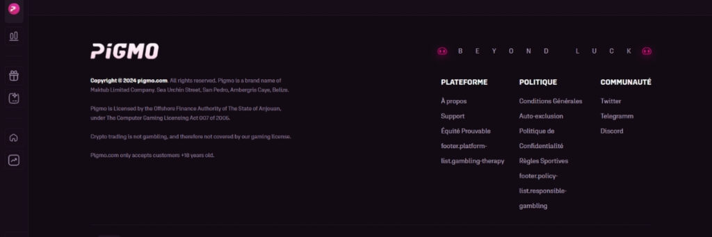 Pigmo Casino en Ligne